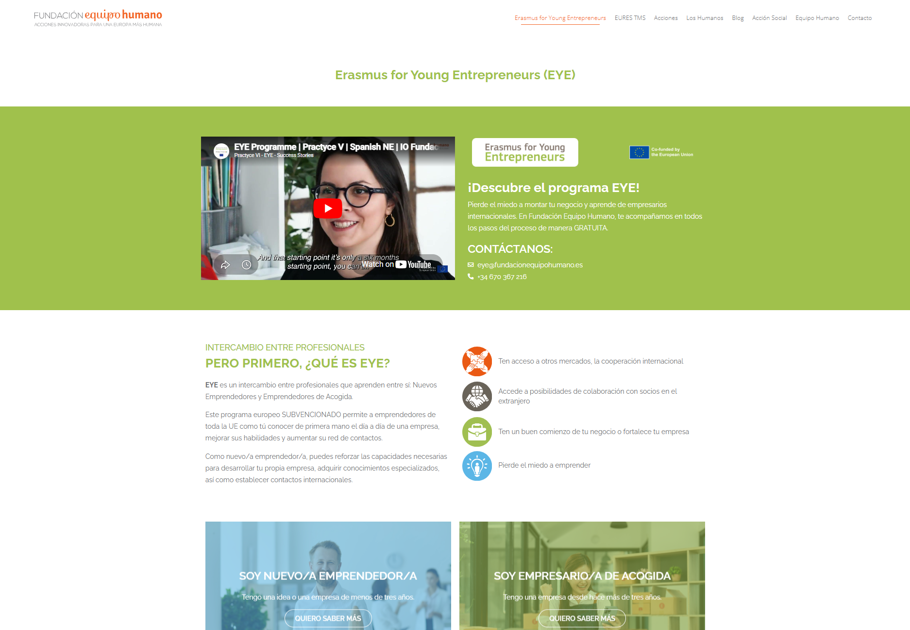 European project communications for Fundación Equipo Humano